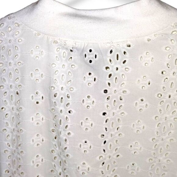 Torrid Womens Jacket Sz 10 White Cream Eyelet Zip Front Summer Spring - Picture 3 of 13